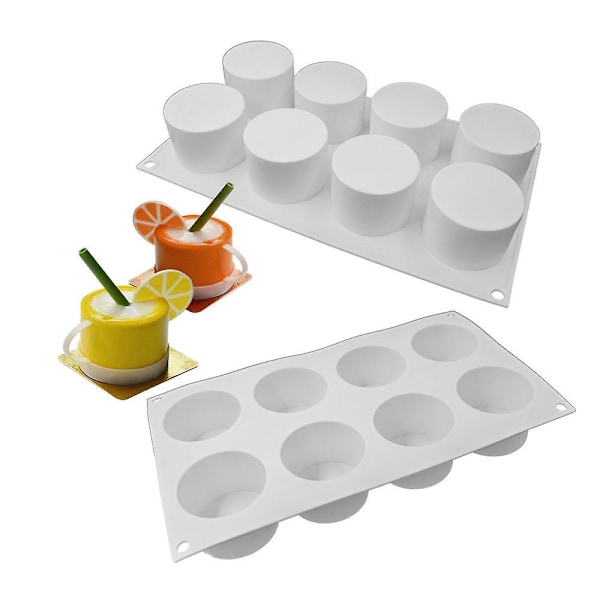 Lku Silikon Muffinsform 8 Hulrum Hvid Bagebakke