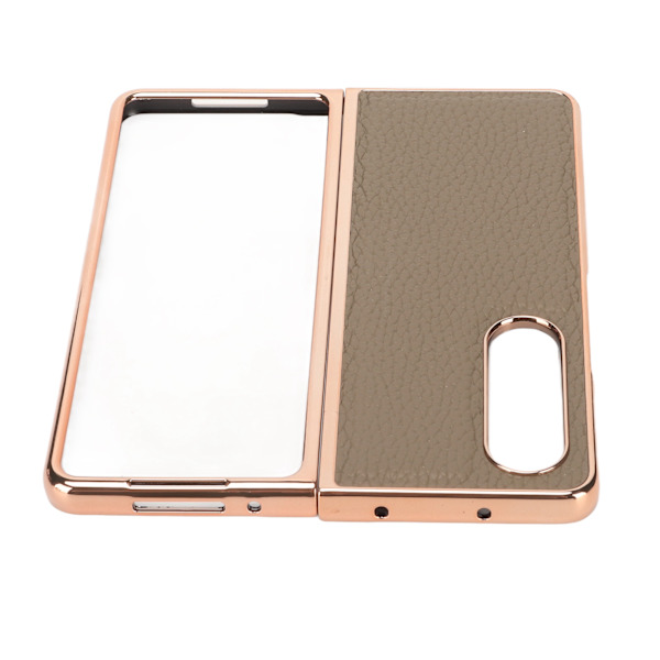 Vikbart phone case för Samsung Galaxy Z Fold 4 Nano Elektropläterat Läder Stjärnmönster Anti-skrapa Telefon Case Grå