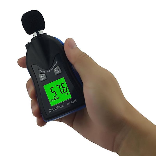 Digital Lydniveau Måler - 30-130dBA Støjvolumen Måleinstrument med Max/Min Hold Data og LCD Baggrundsbelysning