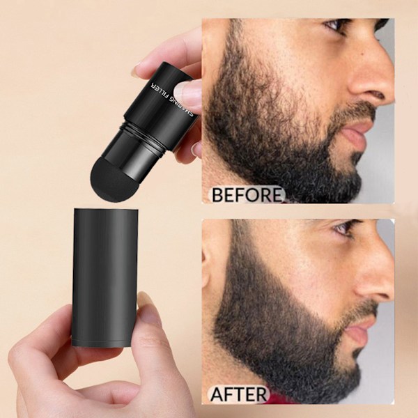 Skäggformande Filler Tjockt Skägg Styling Puder Skägg Fylligare Filler för Tillfällig Ansiktshår Färg Mustasch Färgning Formningsverktyg
