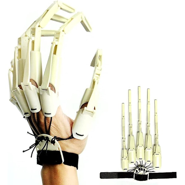 Halloween Fleksible Fingerforlengelser 3D-Printet Leddede Fingre for Cosplay One Size Fits All Hvit