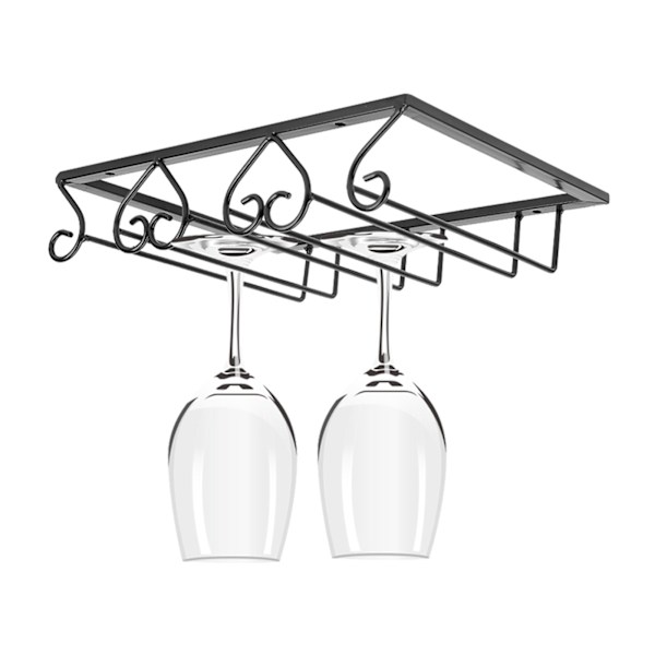 Hjärtformad hängande järnvinglasställ glas hållare display hylla arrangör dekoration 3 fack