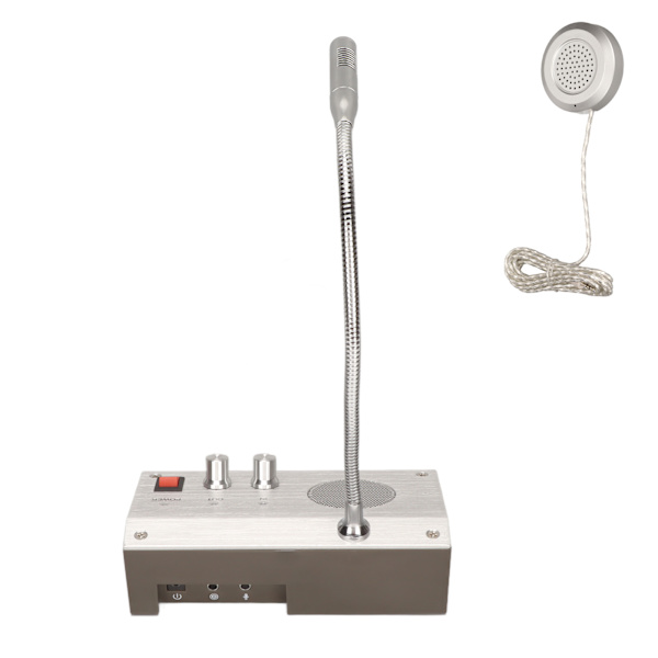 Fönsterhögtalarsystem Silver Dual Way Automatisk kontroll Pure Sound Intercom System för Bank 100‑240V EU-kontakt