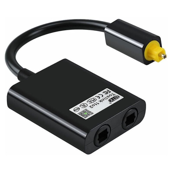 Digital Optical Audio Splitter Adapter - Svart (1 till 2)