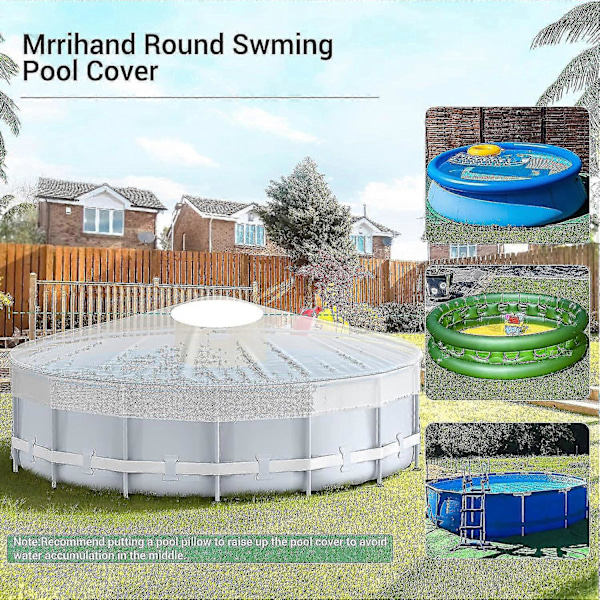 Pool Cover, Vindtæt Rund Svømmebassin Cover, Støvtæt Vandtæt Svømmebassin Cover Til Familie Pools Hot Tubs Spa Oppustelige Pools 8FT