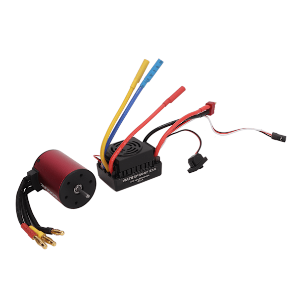 S3650 4300KV Vanntett Børsteløs Motor + 60A Børsteløs Motor ESC T-Plugg Hann for 1/10 RC Bil Oppgraderingsdeler