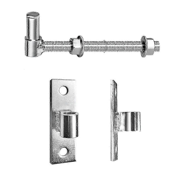 Kraftige porthængsler kompatible med træ- og metalporte, 8 tommer J-bolt hængsel, 2-pak - Ideel kompatibel med gård og lade