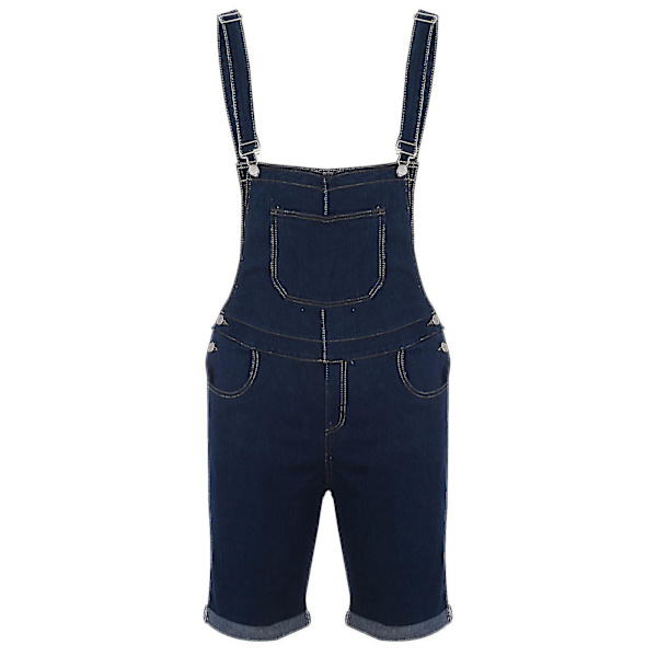 Avslappet herre denimshorts med rippet design i mørk blå