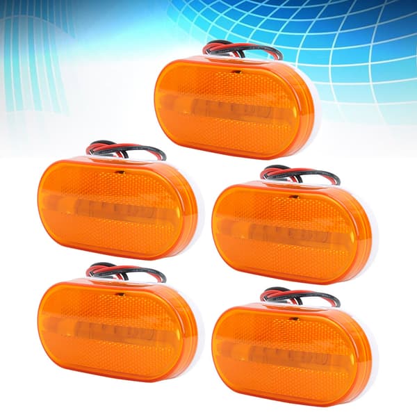 5 stk. 6LED 12V Sidemarkeringslys til Lastbil Trailer Praktisk Tilbehør (Gul)