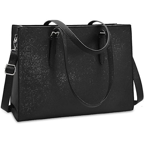 Laptopvesker for kvinner 15,6 tommer Stor Tote Bag i Skinn Dame Laptop Håndveske
