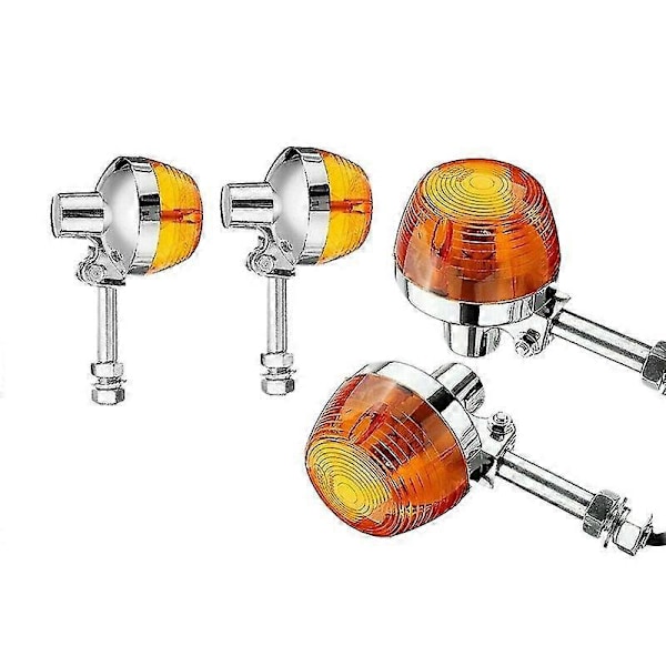 4 kpl Amber Chrome Bullet -vilkkuvalot, yhteensopivat Chopperin kanssa
