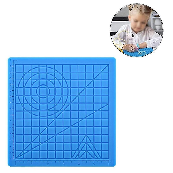3D-tulostuskynän silikonimattoja perusmalleilla, 3D-kynän piirustuslevy lapsille ja aloittelijoille, mukana 2 silikonisormisuojusta