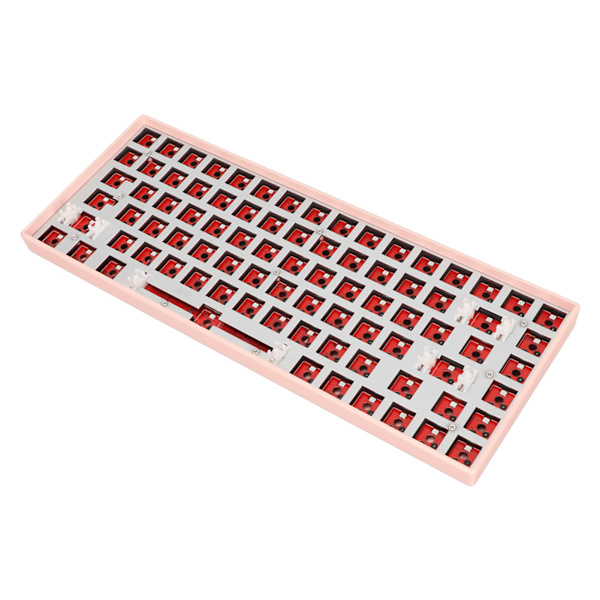 84 näppäimen mekaaninen näppäimistö DIY-sarja, tukee langatonta 2.4G, Type C -johdotettua Bluetooth 3.0, 5.0 Hot Swap -mekaanista näppäimistöä RGB-vaaleanpunaisella