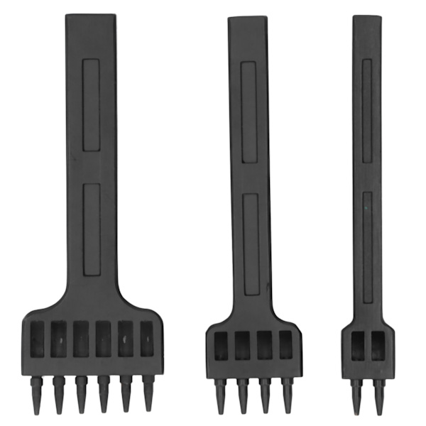 3 st läderhålslag DIY handgjorda lädervaror läder zinklegering svart runt hål rad stans 6mm