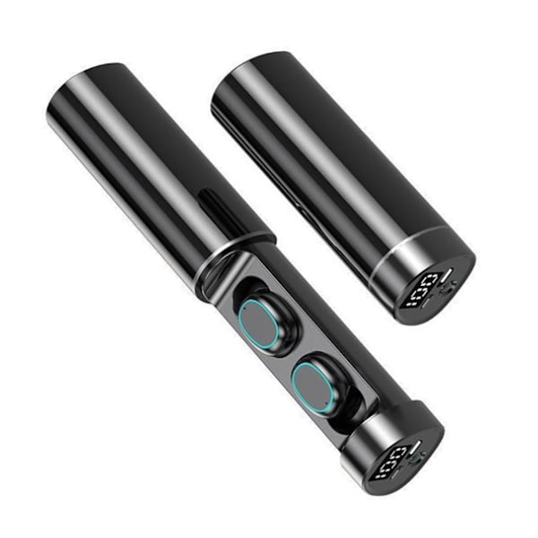 Mini Bluetooth -nappikuulokkeet Touch Control -LED-näyttö Vedenpitävät langattomat urheilulliset Bluetooth kuulokkeet kuntosalille ulkokäyttöön musta