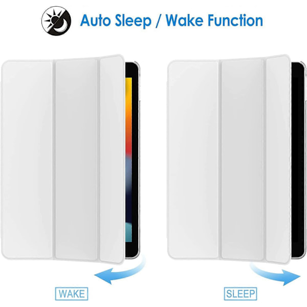 Fodral för iPad 10.2 tum (2021/2020/2019 Modell, 9:e/8:e/7:e Generationen), Skyddsfodral med Auto Sleep/Wake (Vit)