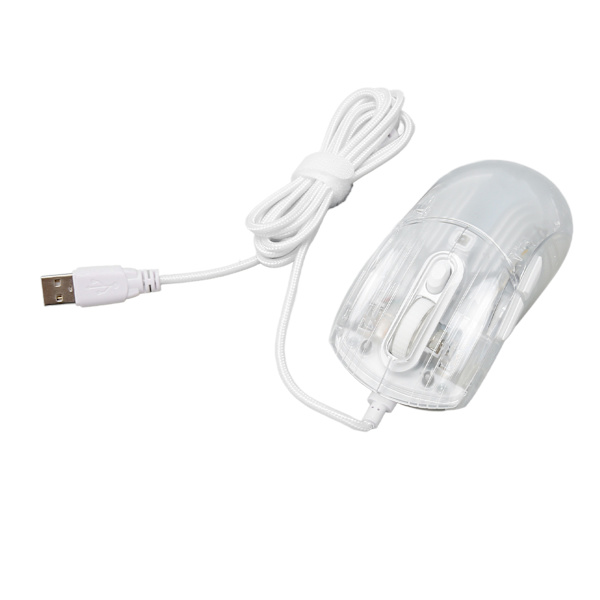 Trådbunden Transparent Mouse 12800DPI 7 Key Macro Programmering 13 RGB Lights Gaming Mouse för Windows för OS X