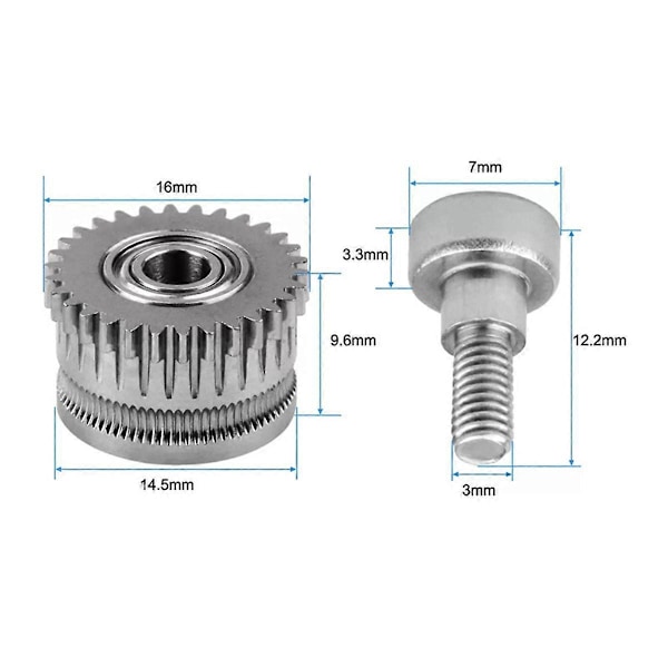 Dubbelväxlad filamentmatningsväxel för K1/K1C/Ender3 V3 Extruder Växel