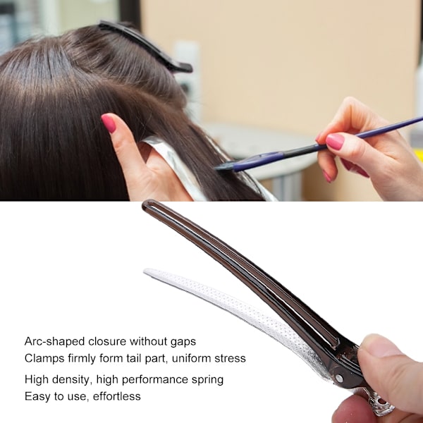 10 stk Andebilled Klips Hårpartisjon Frisør Frisyre Pin for Frisørsalong Barber Shop Svart