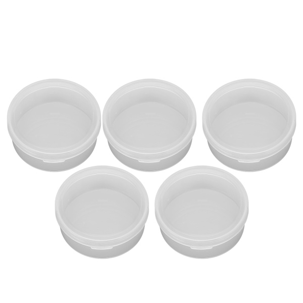 5 STK svamp gjennomsiktig oppbevaringsboks Flerbruks bærbar rund, gjennomsiktig små plastbeholdere for småting, håndverk