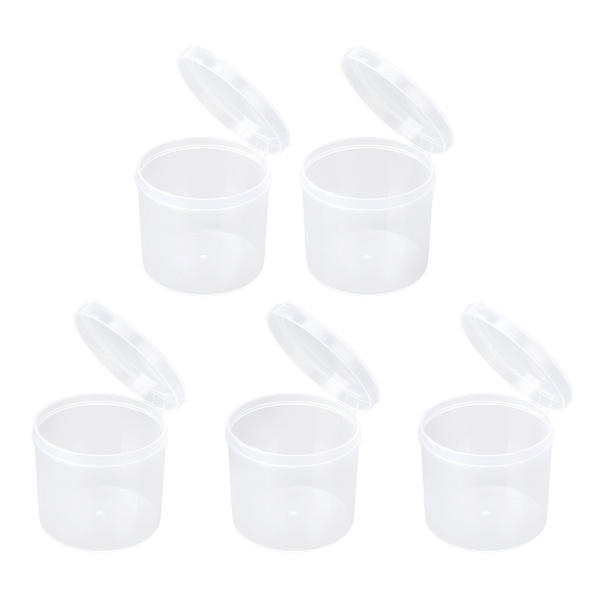 Powder Puff Opbevaringsboks Gennemsigtig Støvtæt Bærbar Makeup Puff Container Etui til Beads Tabletter 5 stk.