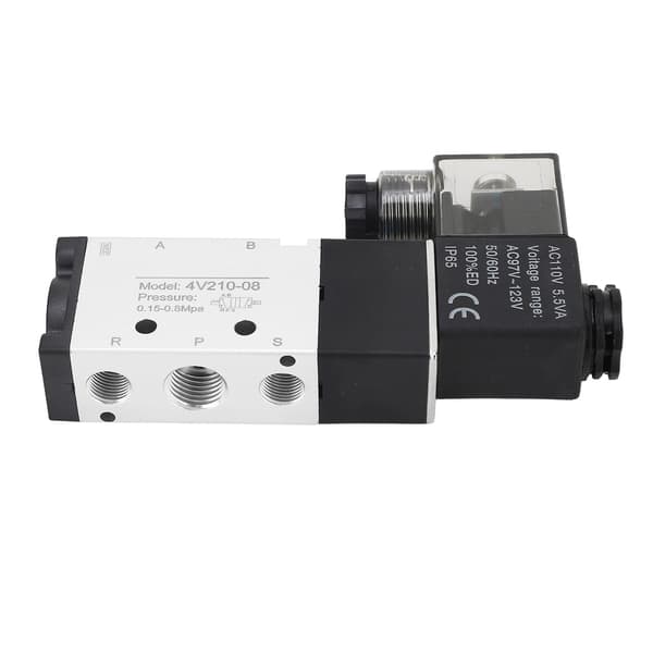 4V210‑08 Elektrisk magnetventil 2 positioner 5-vejs cylinderstyring reverseringsventil Pneumatisk luftventil AC110V
