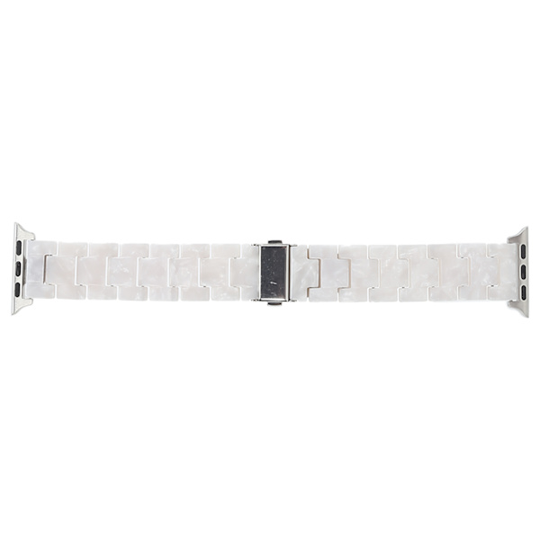 Vit hartsrem i resin, unikt lätt armband, ersättning för IOS Watch, 42 mm/44 mm