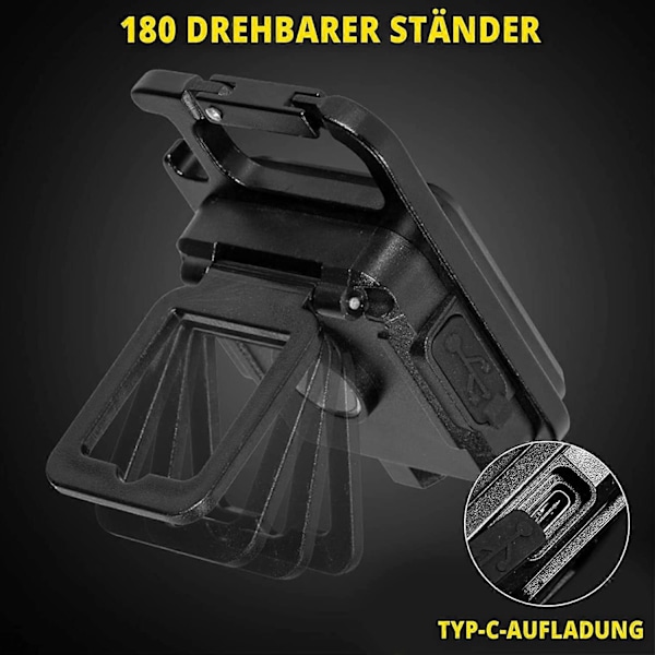 Mini LED Ficklampor, Uppladdningsbar LED Arbetslampa, 800 Lumen Magnetisk Arbetslampa för Sängbord, Verkstad, Nödsituation, Utomhuslampa Svart