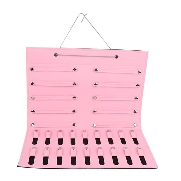 Filt Opbevaringspose til Børn til Ophængning Smykker Hårnål Tilbehør Organizer Pink