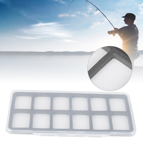 ABS Magnetisk Fluefiskeri Opbevaringsboks Fiske Krog Lokkegrej Etui med Skum Tilbehør 12 Gitter
