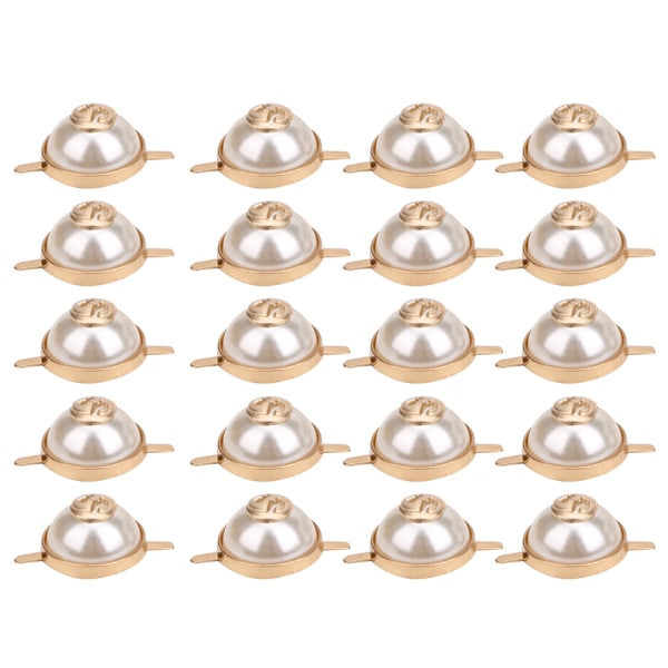 20 st halv pärla nitar halvcirkelformade pärlknappar DIY hantverk dekoration tillbehör 20mm bokstav pärlknapp