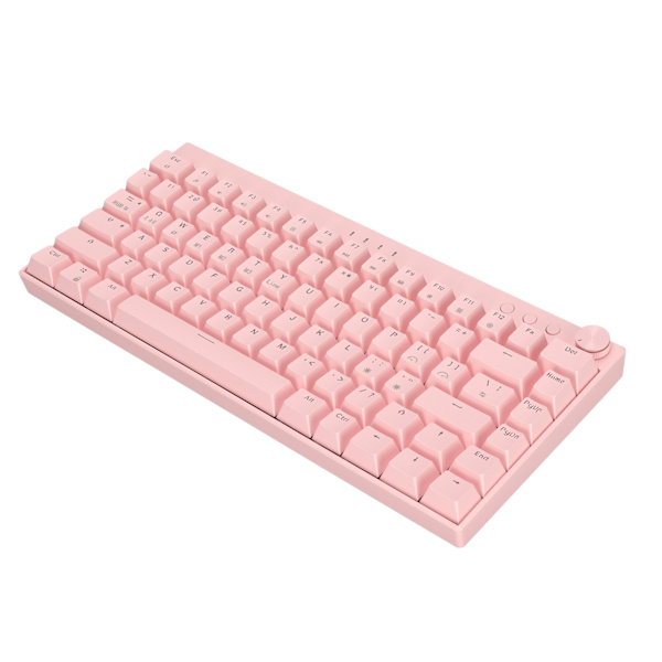 82-tasters mekanisk tastatur RGB-bakgrunnsbelysning ABS tre-modus spilltastatur med knott for Windows for IOS for AndroidBlue Switch