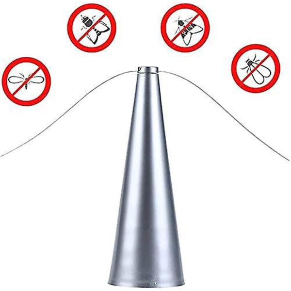 Insektsavvisande fläkt - Kemikaliefri lösning för att hålla flugor och mygg borta från mat utomhus (2 st, silver)