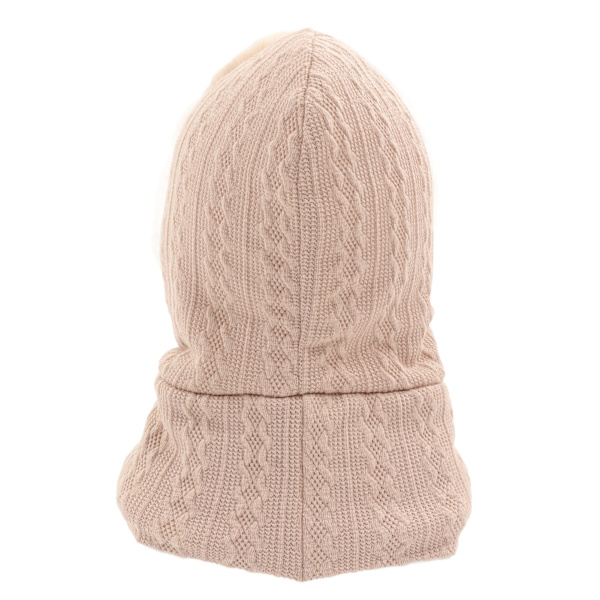 Vinterhue til kvinder med termisk integreret hue, maske, halstørklæde, kuldesikker udendørs ridehjelm, beige