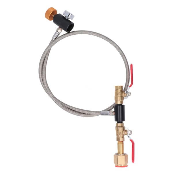 CGA320 G1/2 Cylinder Refill Adapter Dubbelventil CO2 Tank Adapter Slang med Tryckmätare