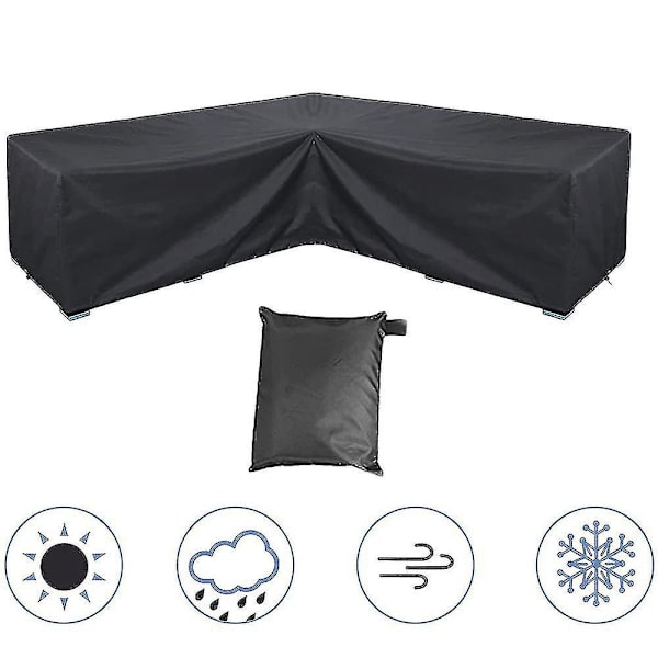 Vattentät utomhusmöbelöverdrag för 286*286*82cm hörnsoffa