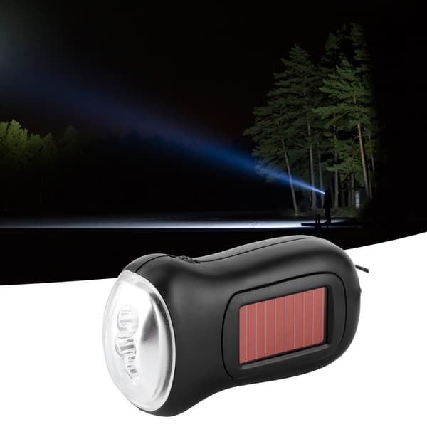 Håndsving Solar Genopladelig Lommelygte LED Nød Dynamo Lommelygte til Udendørs Camping
