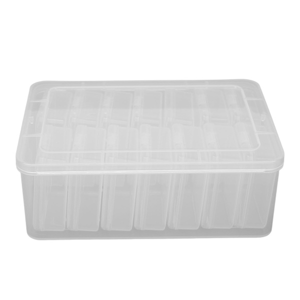 Clear Organize Box Set 14 små æsker Forseglingsdæksel Makeup Puff Opbevaringsboks til DIY Crafts perler
