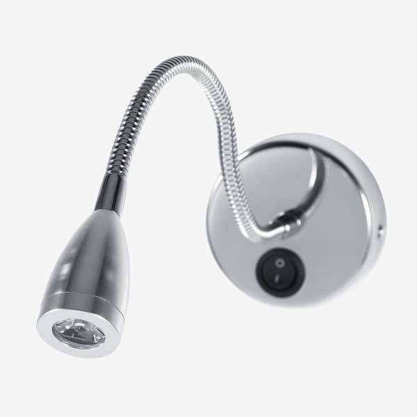 Silver LED Vägglampor Flexibel Svanhals Sovrum Sänglampa Läslampa Varmvit (Typ 2)