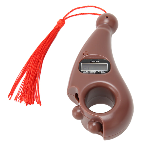 Digitale perleteller LCD lav støy automatisk avstenging Digital Buddha perleteller med dusk for meditasjon Fingerbevegelse Brun