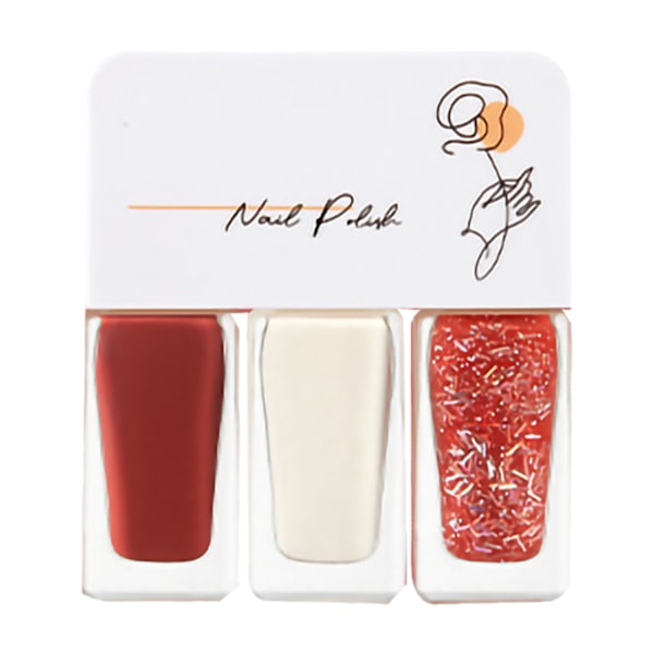 3-pack nagellackset på vattenbasis för kvinnor, lätt att ta bort, snabbtorkande nagellack för dejting, halloweenfest T03