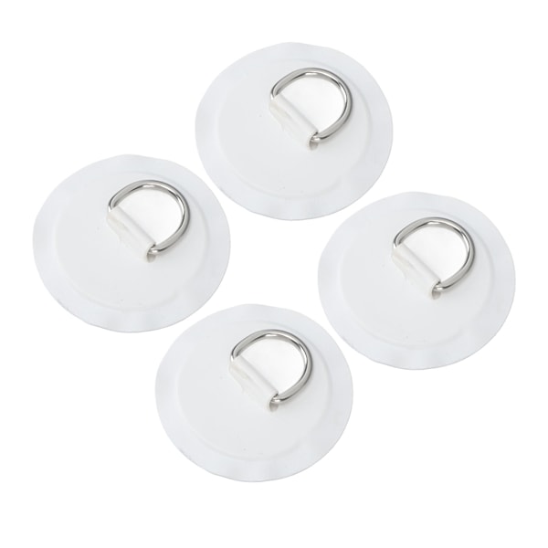 4 st D-ring lappar PVC rund form starkt rostfritt stål D-ring dyna för båt flotte paddelbräda vit