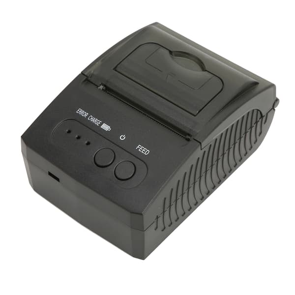 Termisk printer bærbar 58 mm papirbredde 2000mAh genopladelig termisk etiketprinter 100 til 240V EU-stik