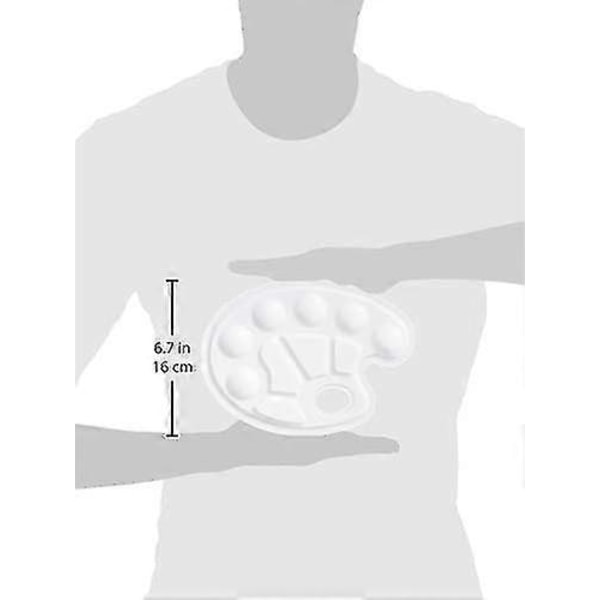 Hvid Oval Plastik Malepalet Zekai