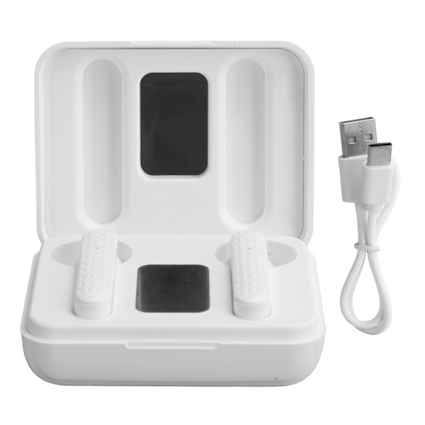 Q8 Langattomat Bluetooth-kuulokkeet 5.1 Kuulokkeet digitaalisella määränäytöllä urheiluun Valkoinen