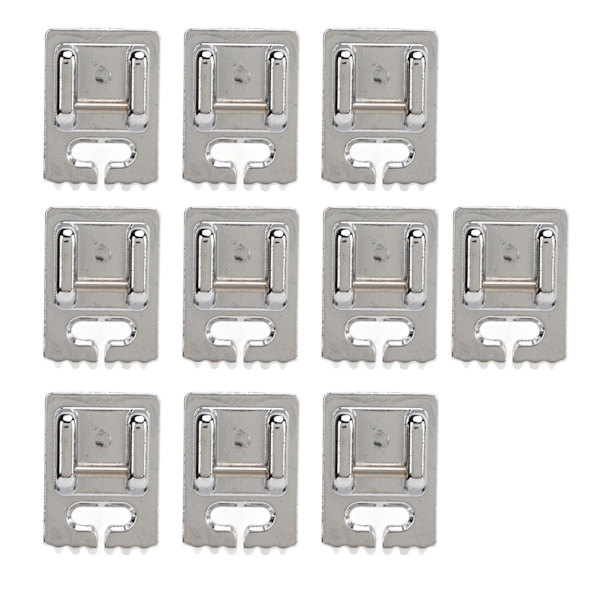 10 st Tuck Presser Foot 5 7 9 Spår Hållbar Blank Yta Ingen Grat Rostfritt Stål Symaskin Presser Foot för Hem5 Spår