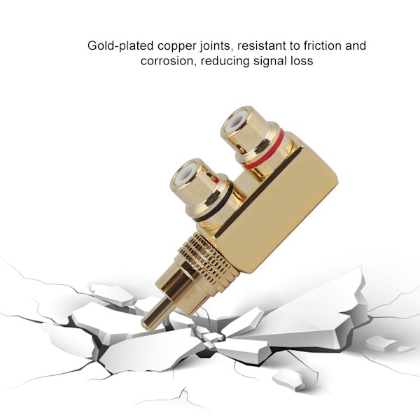 2 STK AV-splitterstik RCA-han til 2-hun Audio Video Adapter-stik