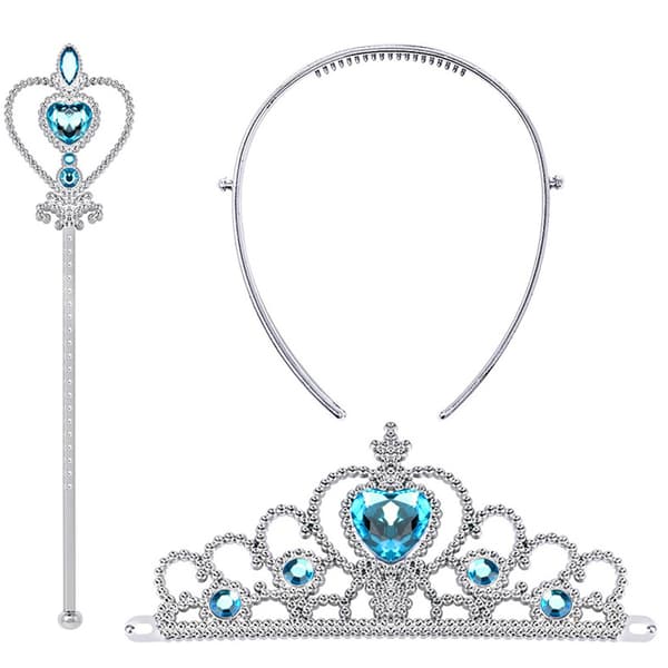 Prinsessklänning Utklädningsaccessoarer Krona Scepter Halsband Örhängen Handskar Set