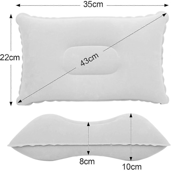 Uppblåsbara Kuddar X2 Multipack med Uppblåsbara Kuddar Perfekt för Resor/Camping/Utomhus/Fiske - Blås Upp Kudde - Twin Pack Zekai