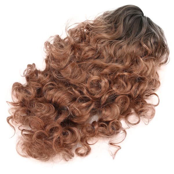 Peruker för kvinnor Lång lockig blond gradient värmebeständig fiberhårstycke Lady Cosplay Peruk